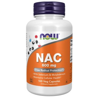Амінокислота NOW NAC 600 mg, 100 капсул
