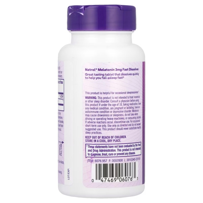 Натуральна добавка Natrol Melatonin 3mg Fast Dissolve, 90 таблеток - полуниця