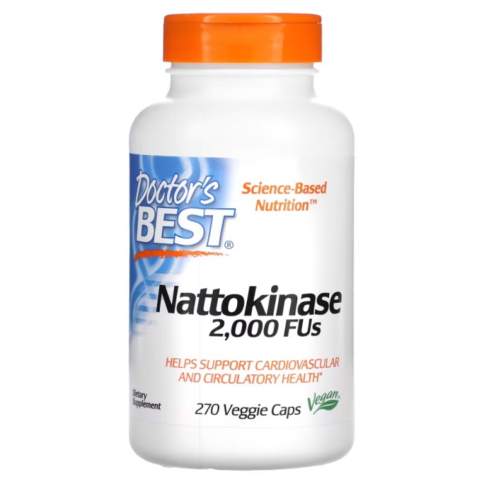 Натуральна добавка Doctor's Best Nattokinase, 270 вегакапсул