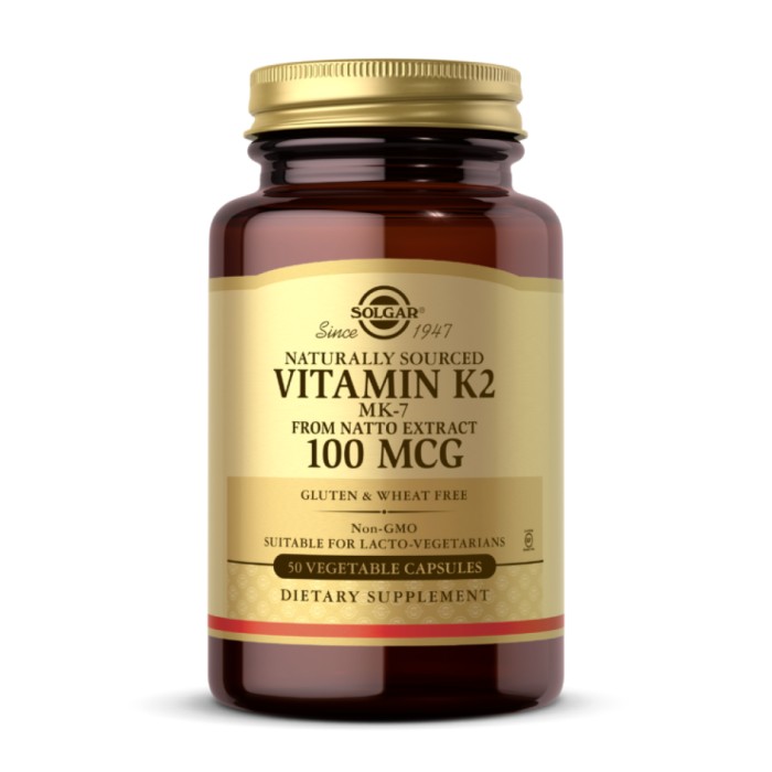Naturally Sourced Vitamin K2 (MK-7) 100mcg - 50 vcaps (Пошкоджено банку)
