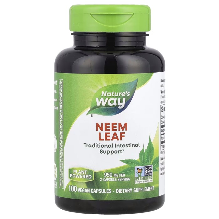 Натуральна добавка Nature's Way Neem Leaf 475 mg, 100 вегакапсул