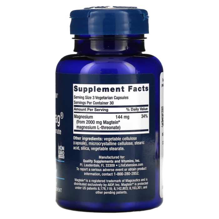 Вітаміни та мінерали Life Extension Neuro-Mag, 90 вегакапсул