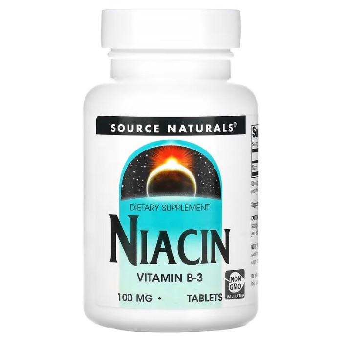 Витамины и минералы Source Naturals Niacin 100 mg, 250 таблеток