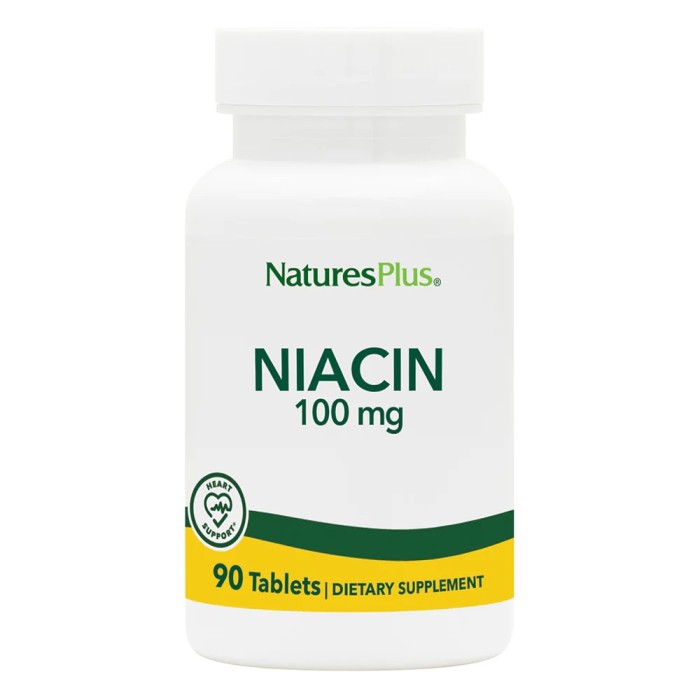 Витамины и минералы Natures Plus Niacin 100 mg, 90 таблеток