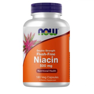 Вітаміни та мінерали NOW Flush-Free Niacin 500 mg, 180 вегакапсул