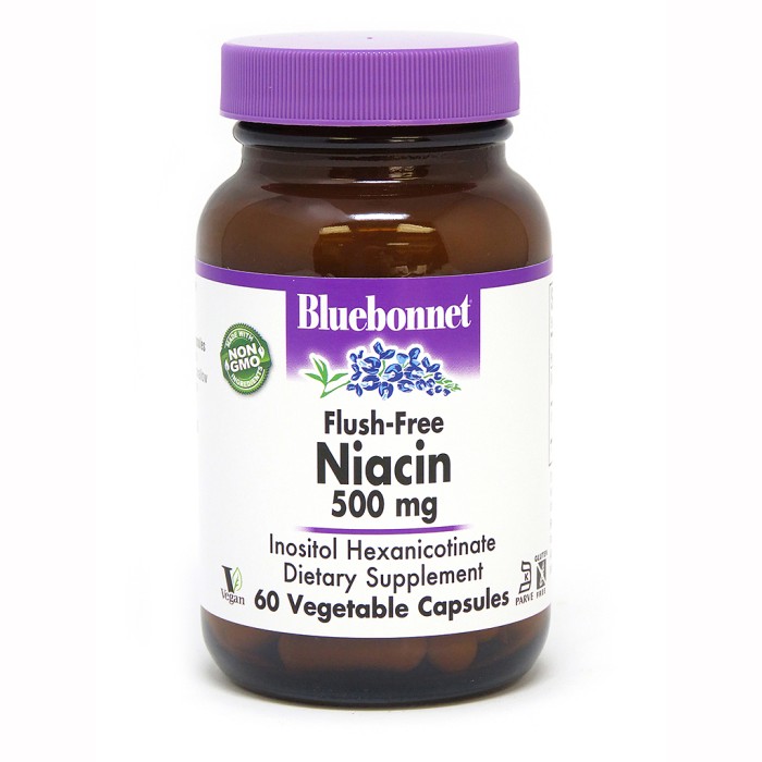Витамины и минералы Bluebonnet Nutrition Niacin Flush-Free 500 mg, 60 капсул