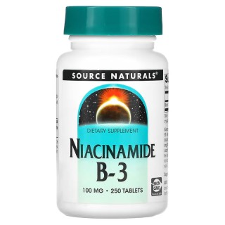 Вітаміни та мінерали Source Naturals Niacinamide B3 100 mg, 250 таблеток