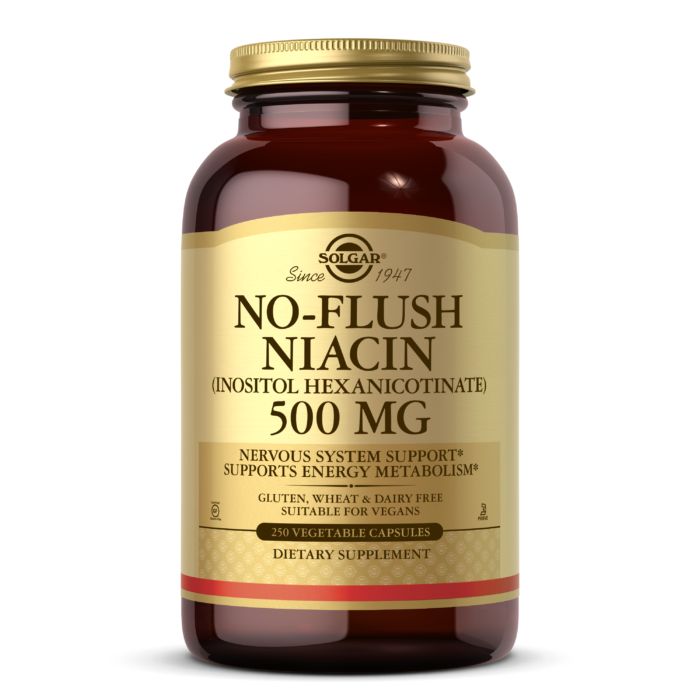 Вітаміни та мінерали Solgar No-Flush Niacin 500 mg (Inositol Hexanicotinate), 250 вегакапсул