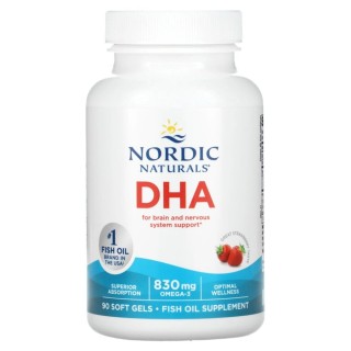 Жирні кислоти Nordic Naturals DHA 830 mg, 90 капсул Полуниця