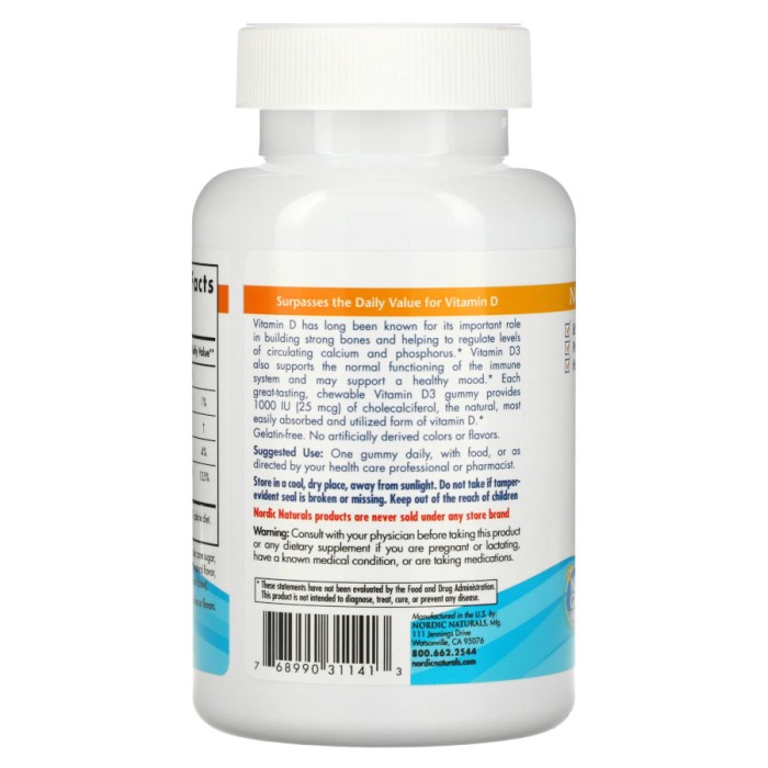 Витамины и минералы Nordic Naturals Vitamin D3 Gummies, 120 жевательных таблеток