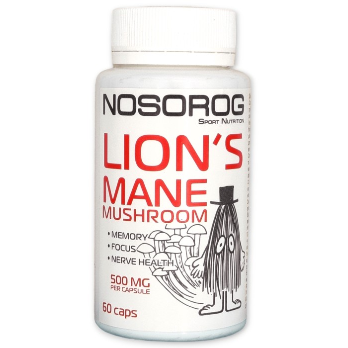 Натуральна добавка Nosorog Lion's Mane, 60 капсул