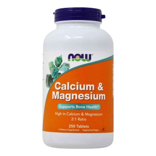 Витамины и минералы NOW Calcium & Magnesium, 250 таблеток