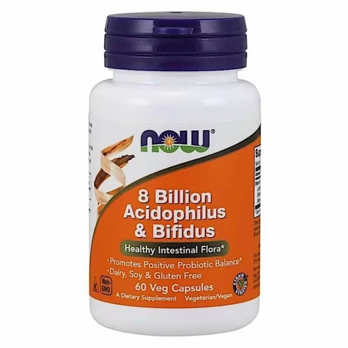 Пробіотики і пребіотики NOW 8 Billion Acidophilus & Bifidus, 60 вегакапсул