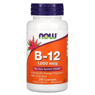 Витамины и минералы NOW Vitamin B12 1000 mcg, 250 леденцов