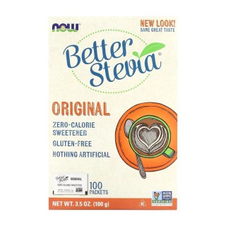 Заменитель питания NOW Better Stevia Packets Original, 100 пакетиков