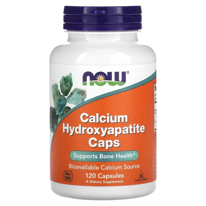 Вітаміни та мінерали NOW Calcium Hydroxyapatite Caps, 120 вегакапсул