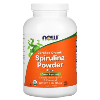 Натуральна добавка NOW Spirulina Powder Organic, 454 грам