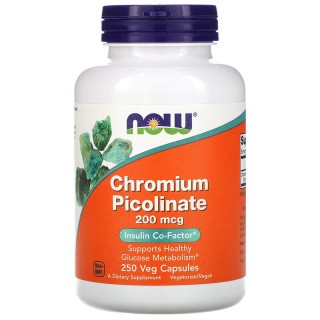 Вітаміни та мінерали NOW Chromium Picolinate, 250 вегакапсул