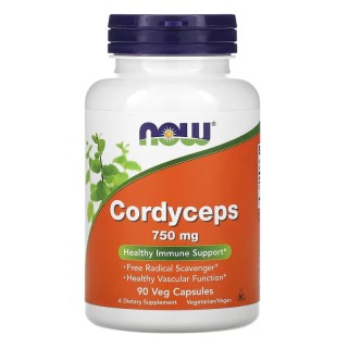 Натуральна добавка NOW Cordyceps 750 mg, 90 капсул