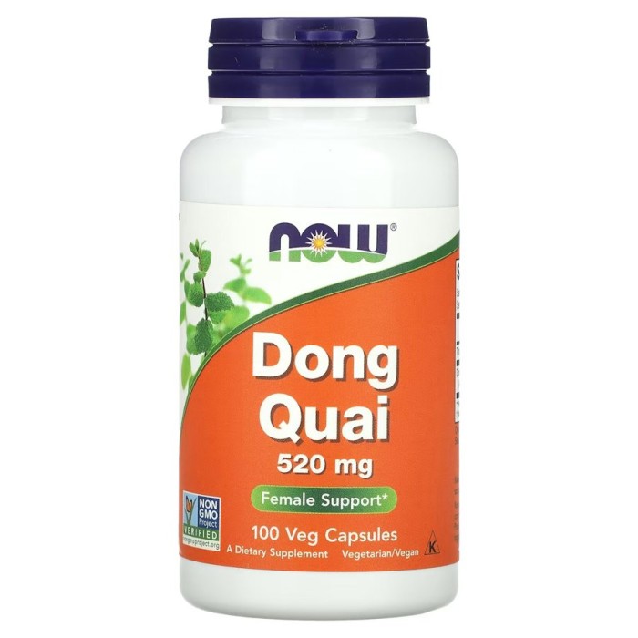 Натуральна добавка NOW Dong Quai 520 mg, 100 капсул