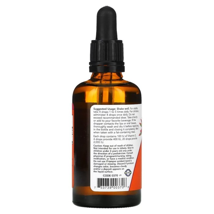 Вітаміни та мінерали NOW Vitamin D3, 59 мл