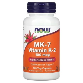 Вітаміни та мінерали NOW Vitamin K2 (MK7) 100 mcg, 120 вегакапсул