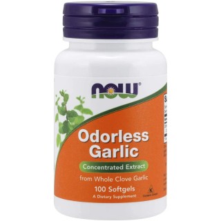 Натуральна добавка NOW Odorless Garlic, 100 капсул