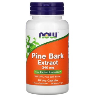 Натуральна добавка NOW Pine Bark Extract 240 mg, 90 вегакапсул