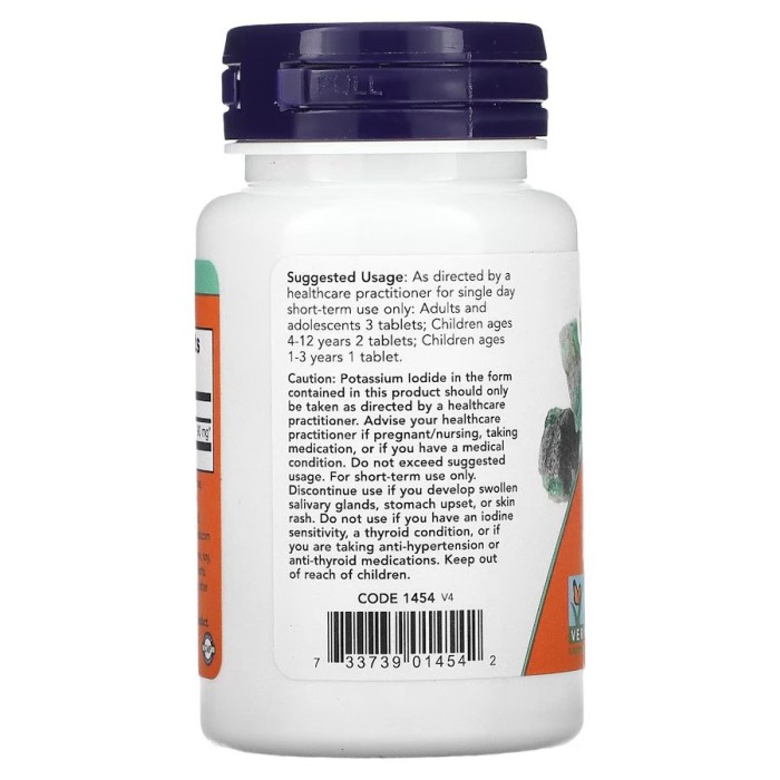 Вітаміни та мінерали NOW Potassium Iodide, 60 таблеток