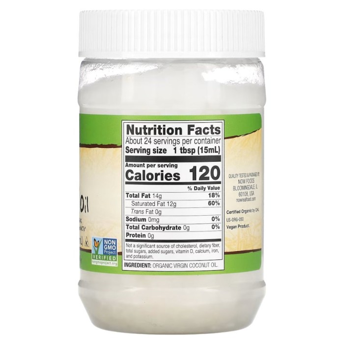 Заменитель питания NOW Organic Virgin Coconut Cooking Oil, 355 мл