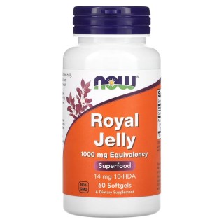 Натуральна добавка NOW Royal Jelly 1000 mg, 60 капсул