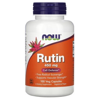 Витамины и минералы NOW Rutin 450 mg, 100 вегакапсул.