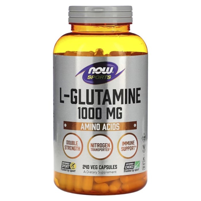 Амінокислота NOW L-Glutamine 1000 mg, 240 капсул