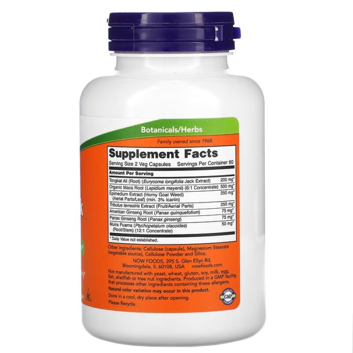 Стимулятор тестостерону NOW Testo Jack 200, 120 вегакапсул