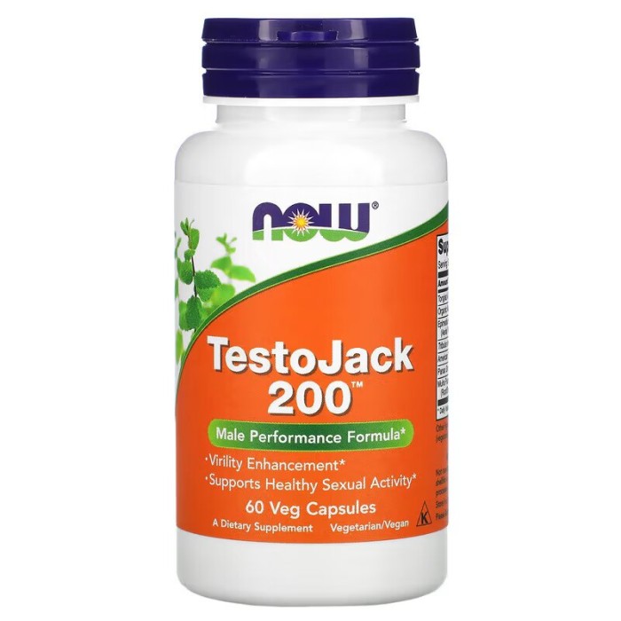 Стимулятор тестостерону NOW Testo Jack 200, 60 вегакапсул