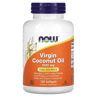 Естественная добавка NOW Virgin Coconut Oil 1000 mg, 120 капсул