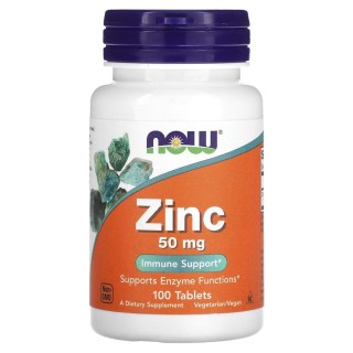 Витамины и минералы NOW Zinc 50 mg, 100 таблеток