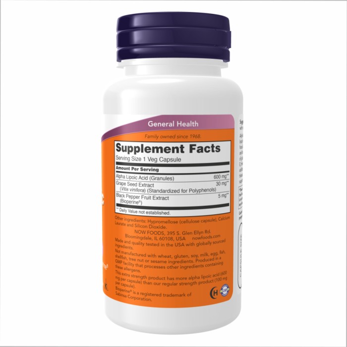 Альфа-ліпоєва кислота 600 мг - 60 капсул