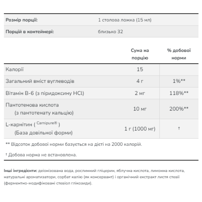 Рідкий карнітин 1000 мг - 473 мл Тропічний пунш
