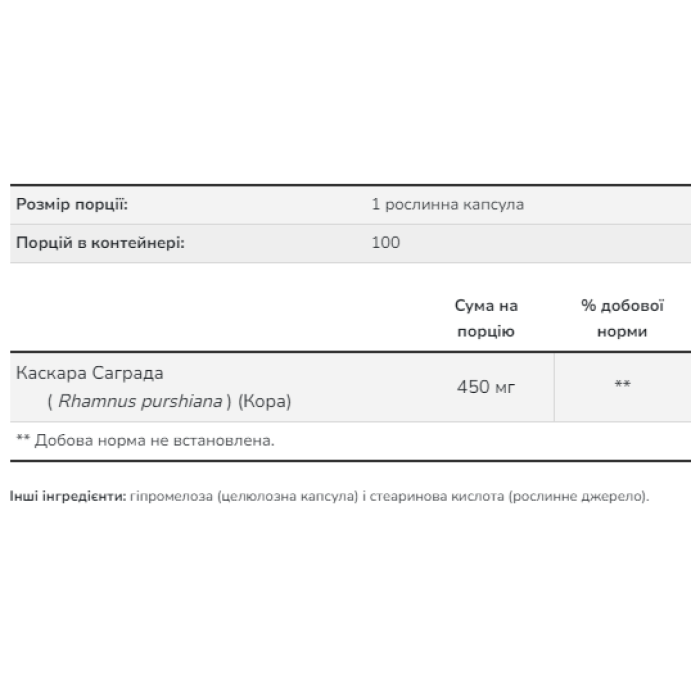 Cascara Sagrada 450 мг - 100 кап