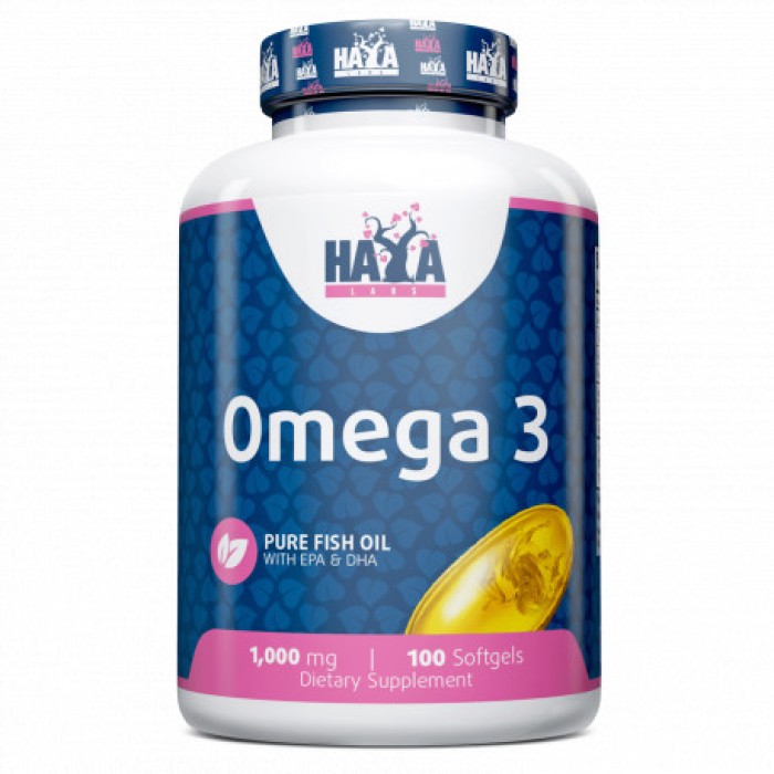 Жирные кислоты Haya Labs Omega 3 1000 mg, 100 капсул