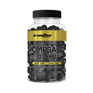 Жирні кислоти IronFlex Omega 3 D3+K2, 90 капсул