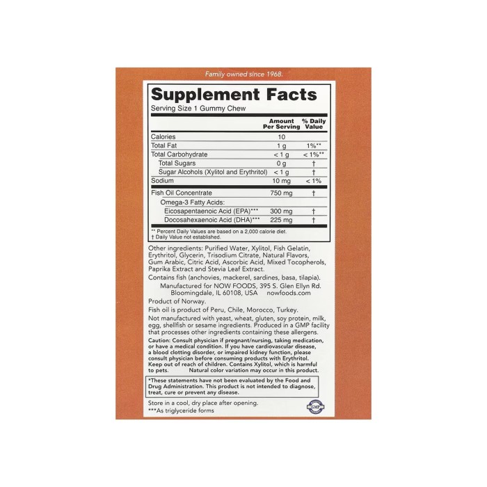 Omega-3 Fish Oil - 36 Gummy Chews (Ушкоджена упаковка)