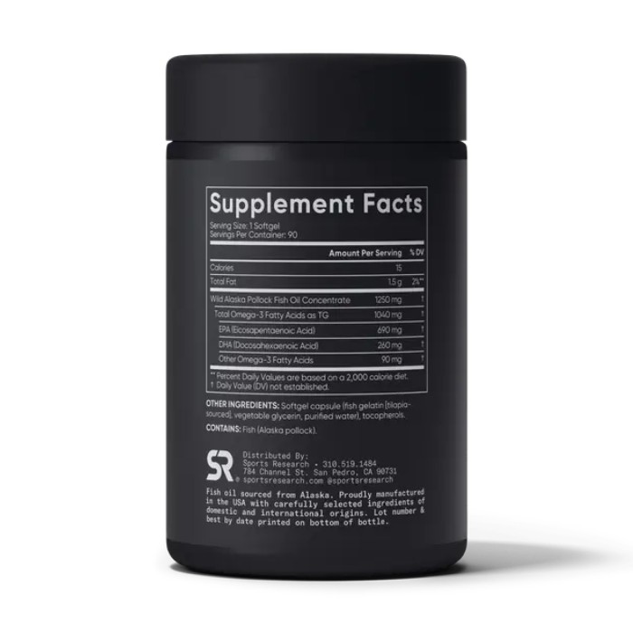 Риб'ячий жир Омега-3 з минтая Аляски 1250 мг - 90 м'яких капсул