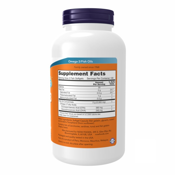 Omega-3 FO 1000mg 180/120 Fish Gelatin - 200 sgels (Пошкоджено банку)