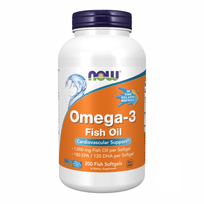 Omega-3 FO 1000mg 180/120 Fish Gelatin - 200 sgels (Пошкоджено банку)