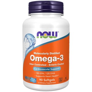 Жирные кислоты NOW Molecularly Distilled Omega-3, 90 капсул