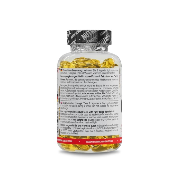 Жирні кислоти MST Omega 3 Selected 55%, 120 капсул