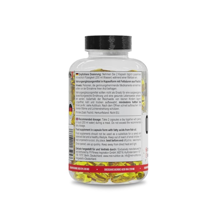 Жирні кислоти MST Omega 3 Selected 55%, 240 капсул