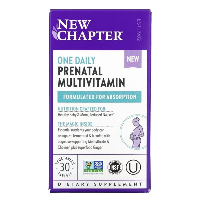Вітаміни та мінерали New Chapter One Daily Prenatal Multivitamin, 30 таблеток